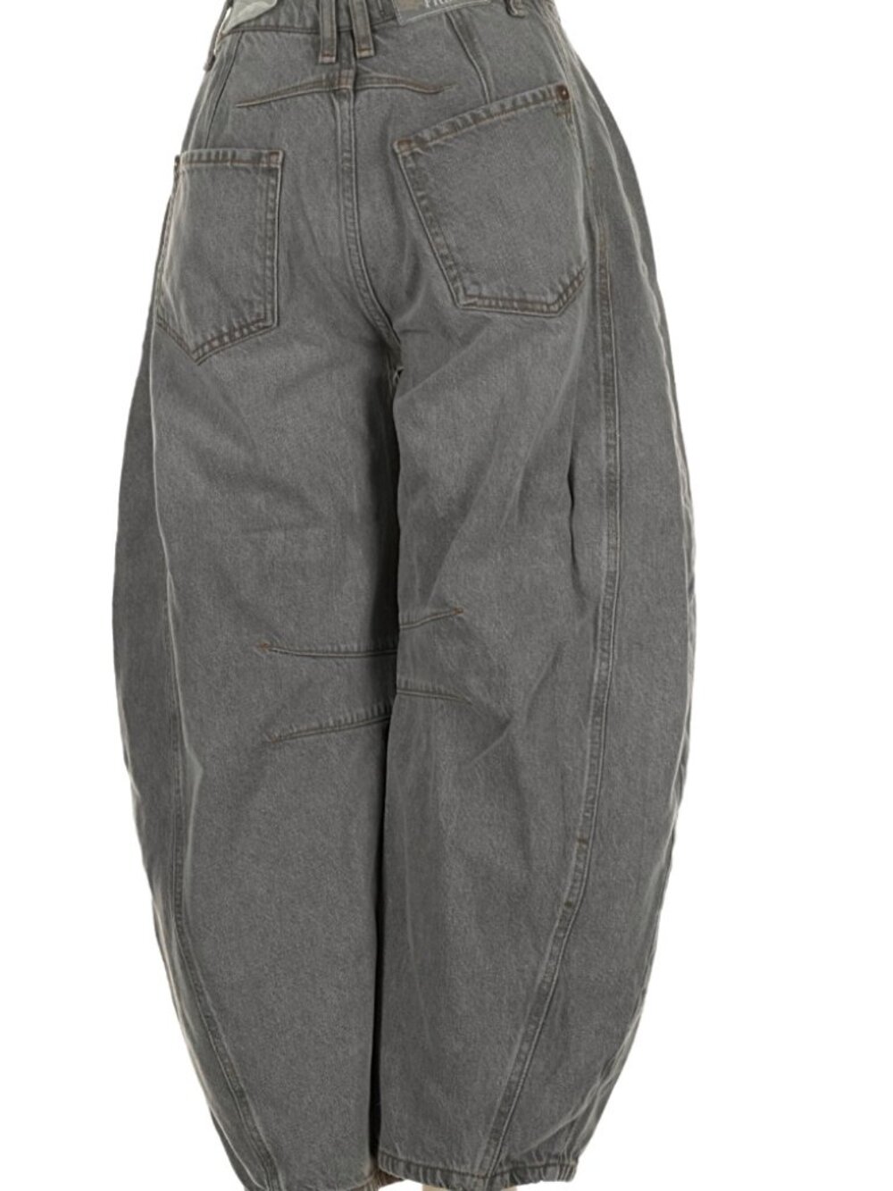 We The Free People Lucky You Mid Rise Barrel Jeans Archive Grey Boho 25 NWT $98 - Picture 8 of 16